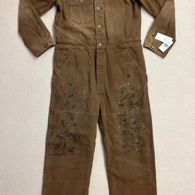 RRL DUCK CANVAS DOUBLE KNEES COVER-ALL