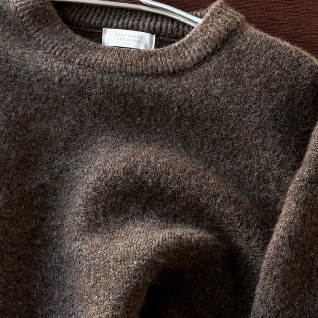 Cloudy fabric crew neck knit P/O