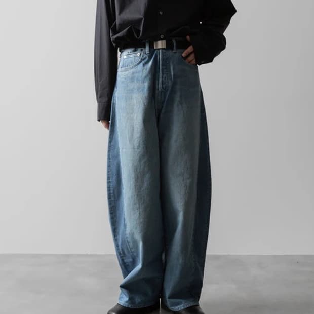 Ssstein deformation wide denim indigo L