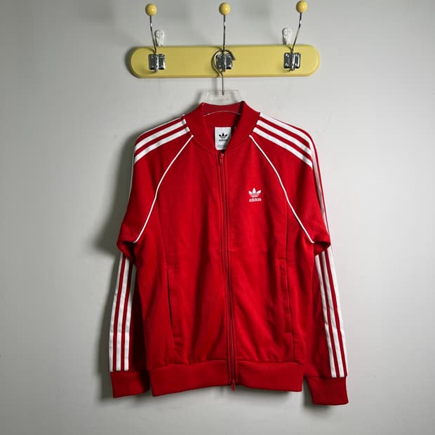 아디다스 레드 슈퍼스타 트랙탑 져지 S