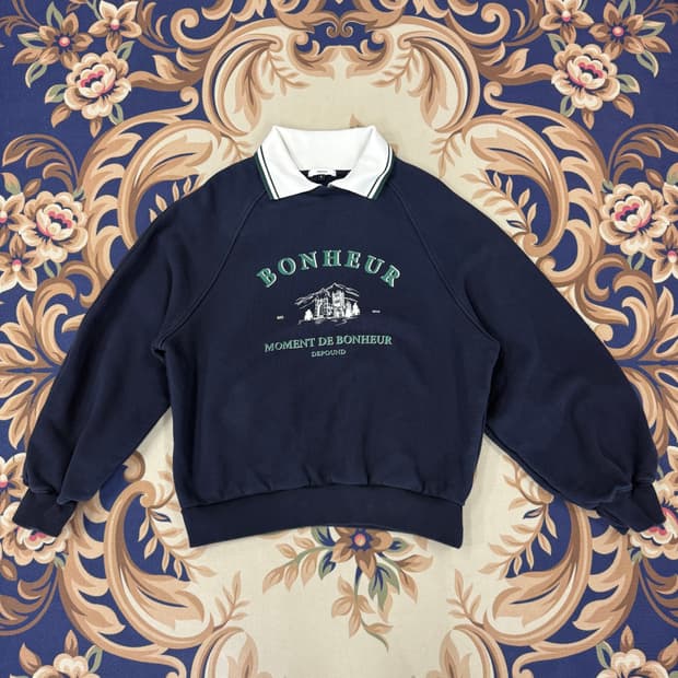 (F)드 파운드 depound 카라 맨투맨(네이비)