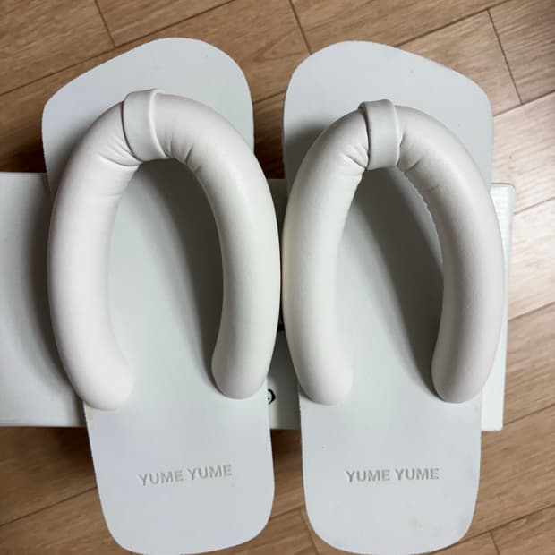 유메유메 수키 패딩레더 플립플랍 38 새상품