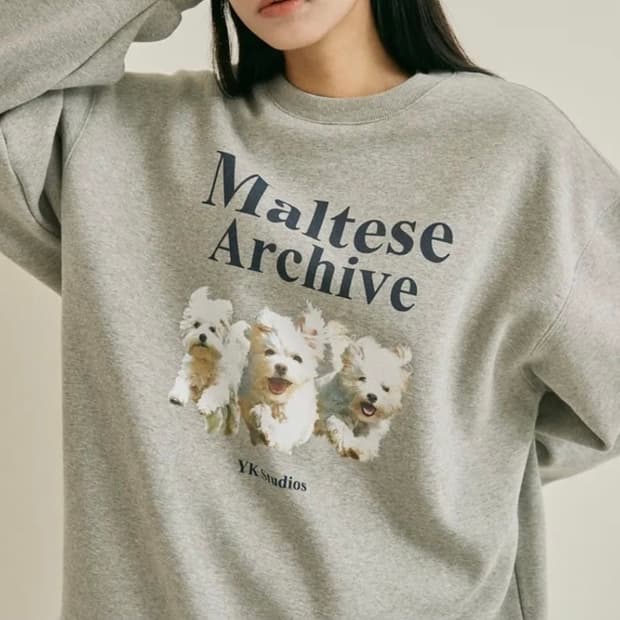 새제품 와이케이 말티즈 기모 맨투맨