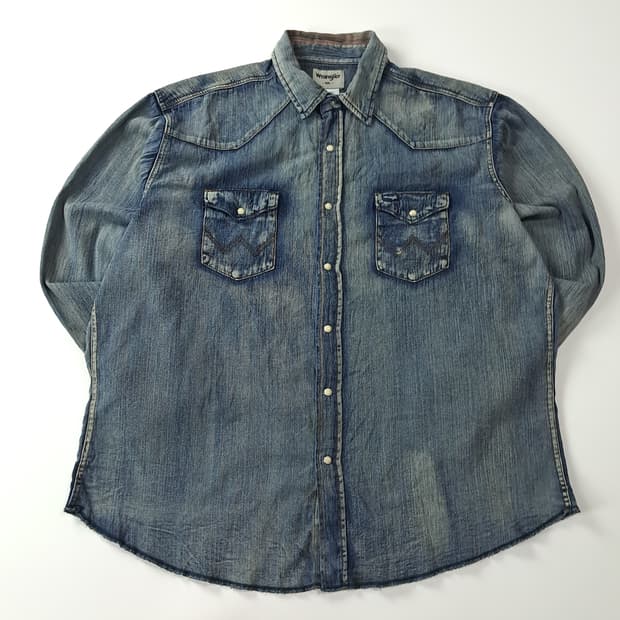 CA602 XL 랭글러 카우보이컷 00s 웨스턴 데님 셔츠 남방