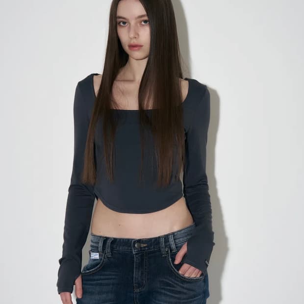 jina SquareNeck Long Sleeve Top