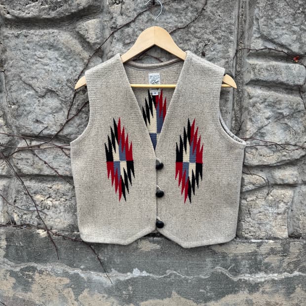 오르테가 핸드 우븐 울 웨스턴 네이티브 치마요 베스트 조끼