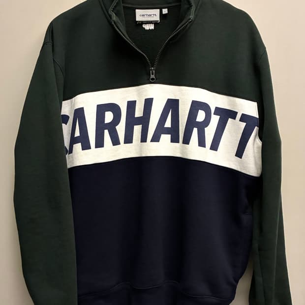 (L)칼하트 WIP 레트로 스포츠 아노락 스웻셔츠 쿼터집업 반집업