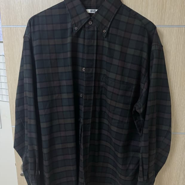 [L] 유니클로 U 오버사이즈 체크셔츠