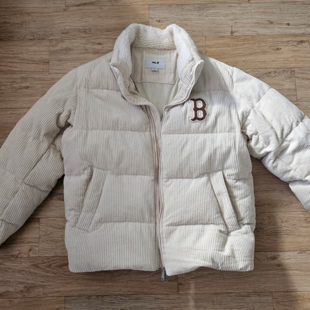 MLB 베이직 코듀로이 숏 패딩(L.Beige)