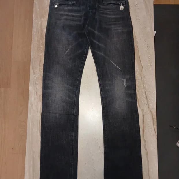 2011 BALMAIN SELVEDGE BIKERS DENIM PANTS