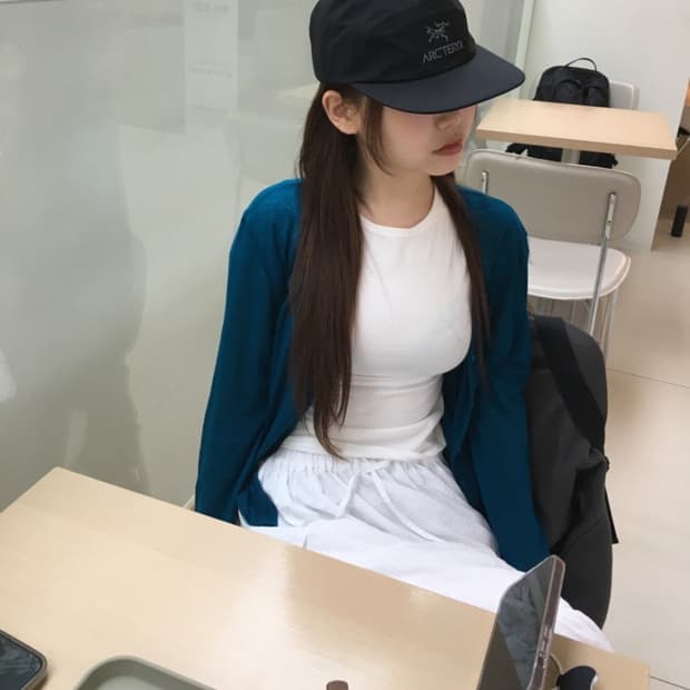 아워캐비넷 calm slim cardigan 딥블루
