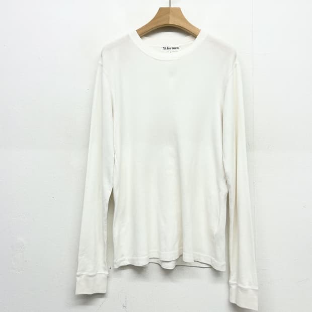 Y's for men 화이트 긴팔 티셔츠