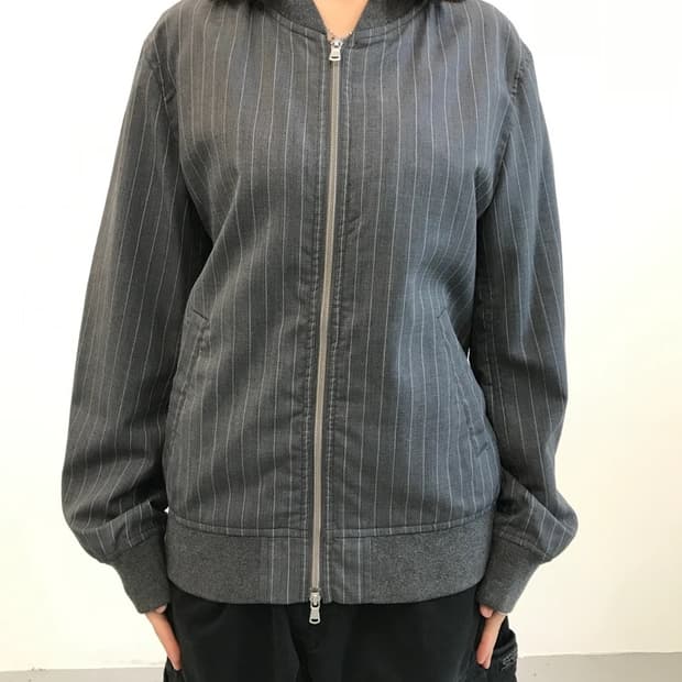 United Arrows GLR Pinstripe Zip Blouson