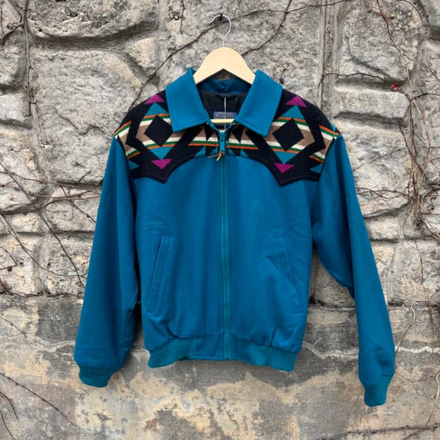 70~80s 펜들턴 빈티지 아즈텍 웨스턴 울 봄버 자켓 