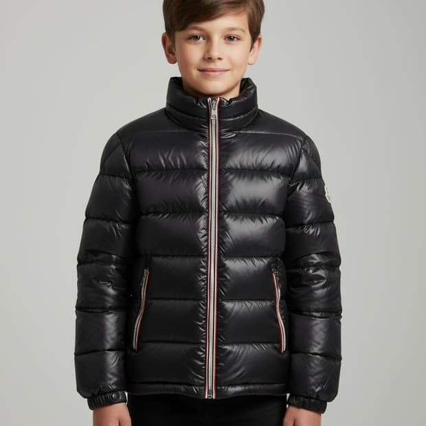 몽클레어 키즈 블랙 유광 구스다운 패딩(10세)