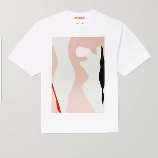 아크네 스튜디오 화이트 프린팅 반팔 티셔츠 S