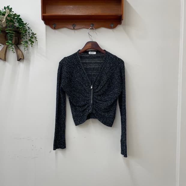 빈티지 집업 크롭 가디건