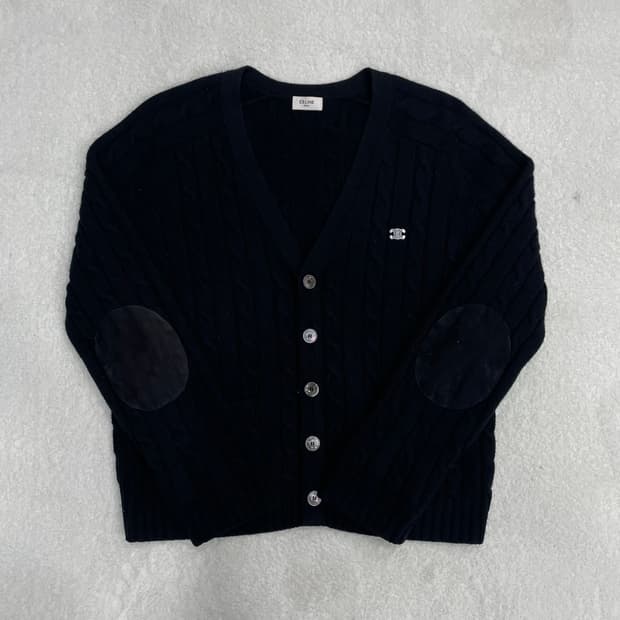[ A+급 , M ] 셀린느 트리오페 캐시미어 케이블 가디건 