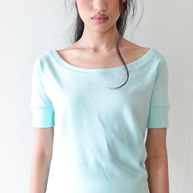 샵페어리 rib half top 민트, 그레이시 베이지