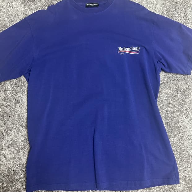 발렌시아가 웨이브 로고 2017 반팔티 블루 s 100 사이즈