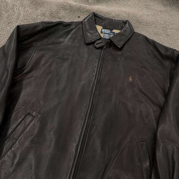 [정품/L] 폴로랄프로렌 블랙 맥스웰 양가죽 레더 자켓