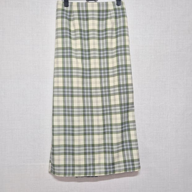 체크 롱 스커트