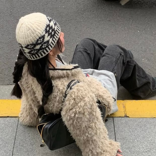 플러피 후리스 퍼 점퍼