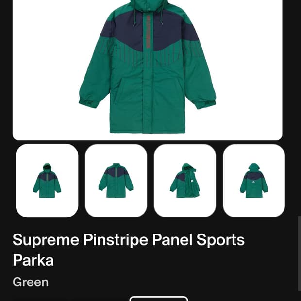 슈프림 핀스트라이프 판넬 파카 L