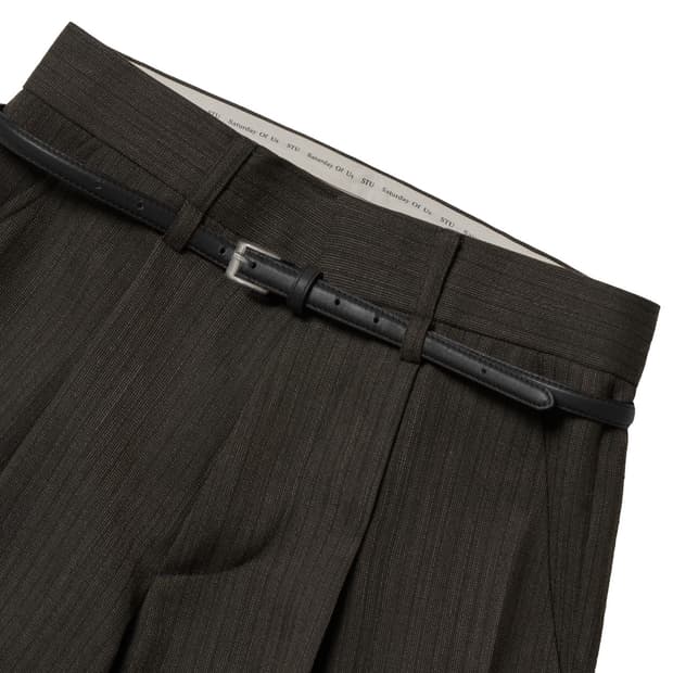 [구매중] STU 15mm 블랙 컬러 벨트 크리즈 슬랙스 차콜 네이비