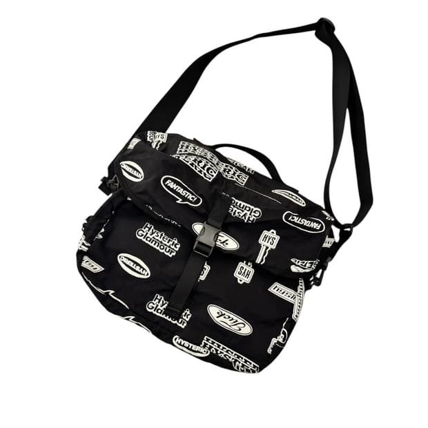 히스테릭글래머 프린티드 숄더백 블랙