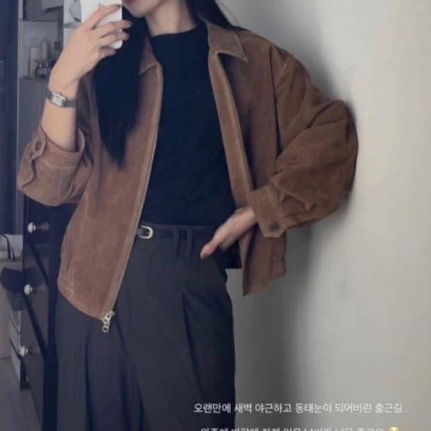 [이주미 착용]니하운 스웨이드 자켓