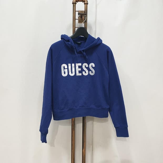 GUESS 게스 기모 크롭 후드티 XS