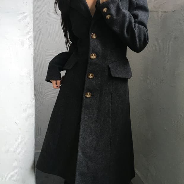 Vivienne Westwood 비비안웨스트우드 레드라벨 차콜 울 코트 