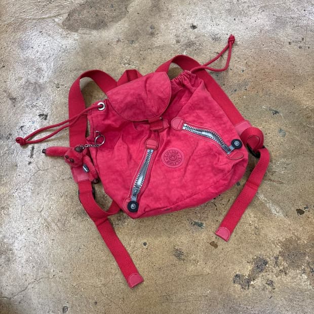 키플링 레드 핑크 복조리 백팩 가방 