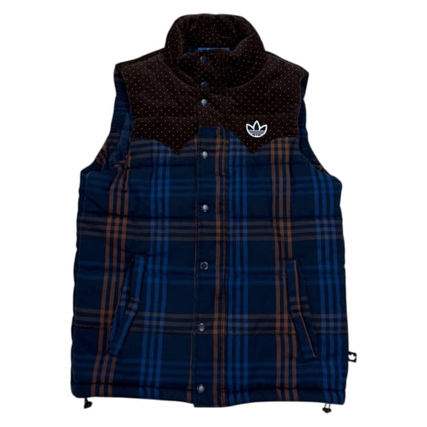 아디다스 빈티지 도트 땡땡이 체크패턴 베스트 조끼 XS 85