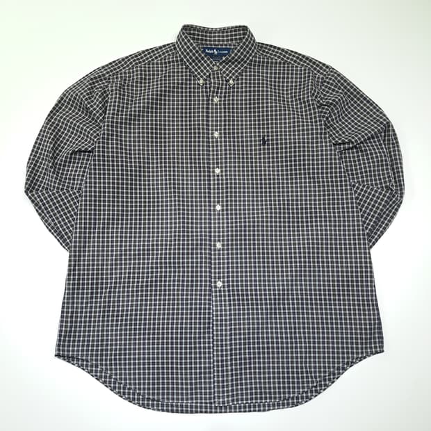 CK137 2XL 폴로 90s 홍콩판 모던 블랙워치 타탄체크 셔츠