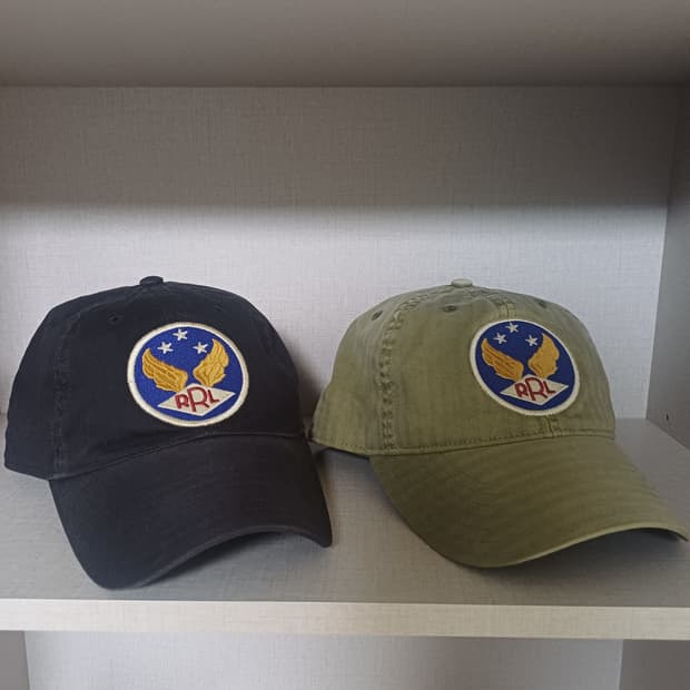 더블알엘 윙로고 볼캡 올리브 블랙