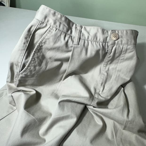 M-L 무신사스탠다드 파스텔그레이 테이퍼드핏 원턱 치노팬츠