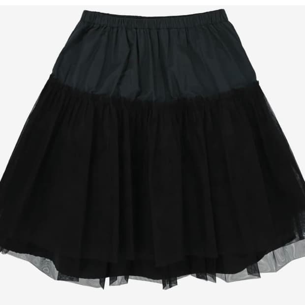 노컨텐츠 메쉬 플레어 스커트 블랙
