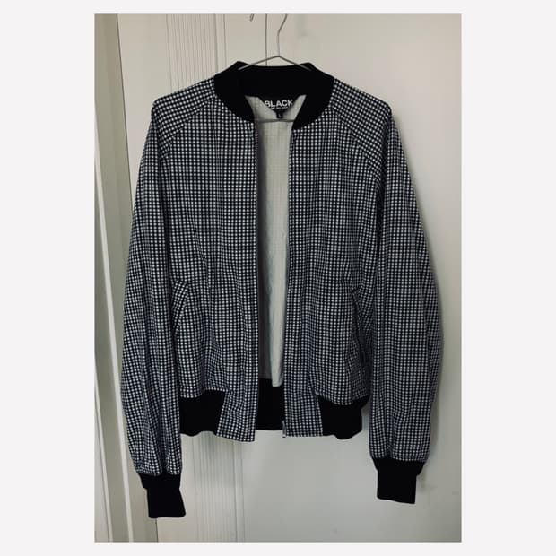 꼼데가르송 깅엄체크 봄버 자켓