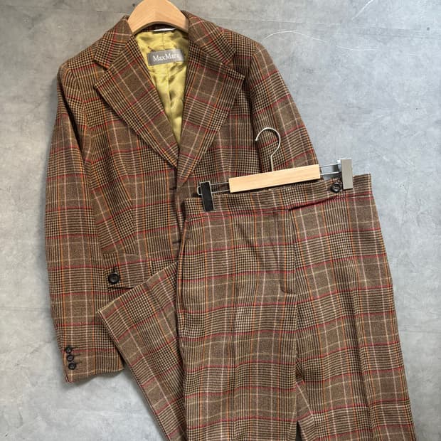 Max Mara 막스 마라 글렌체크 싱글 블레이저 투버튼 셋업