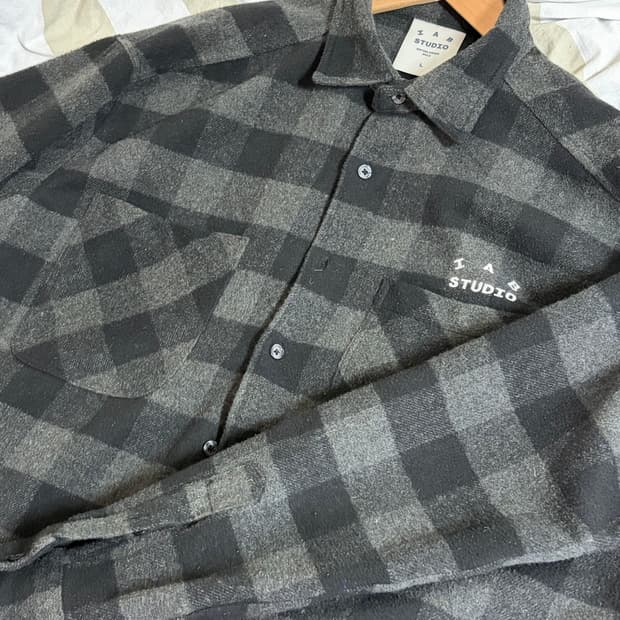 아이앱스튜디오 깅엄체크셔츠 [L] 블랙 화이트