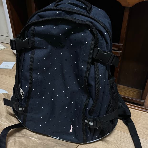 이스트보이 네이비 도트 백팩 빈티지 배낭 가방 하구미 모리걸 대장템