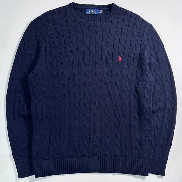 폴로 랄프로렌 네이비 케이블 니트