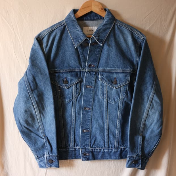 시오타 수빈 코튼 타입3 데님 트러커 자켓 