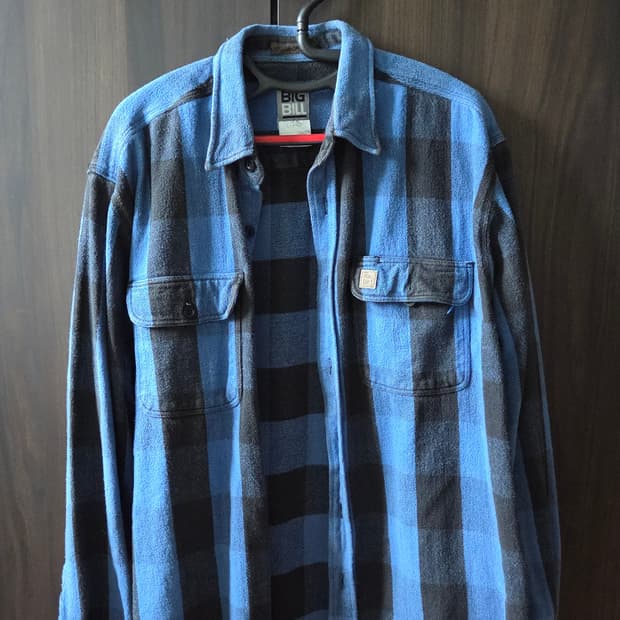 네이비 블랙 체크 셔츠