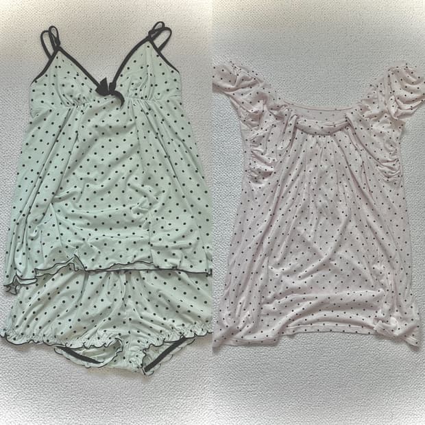 [구매자한정 무나] 히메갸루 라떼갸루 도트 룸웨어