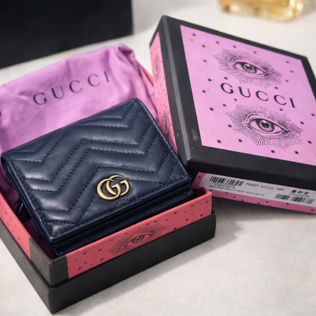 구찌 GG 마몽 마틀라세 반지갑 / 카드지갑