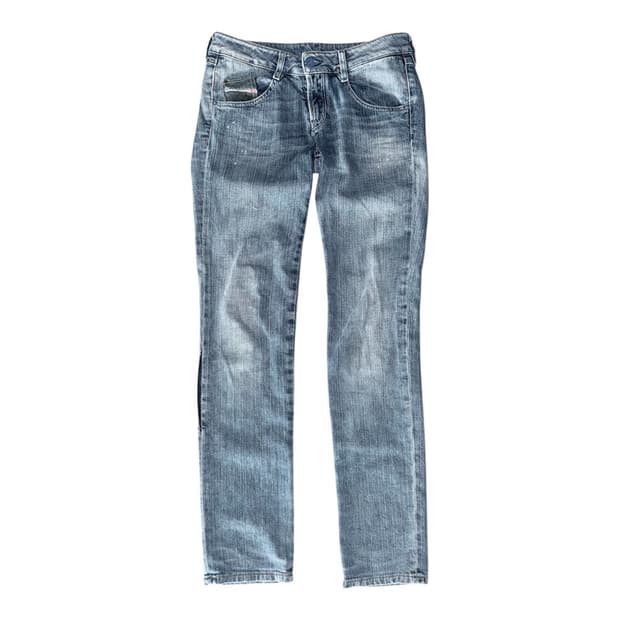 디젤 로우라이즈 워싱 데님 팬츠