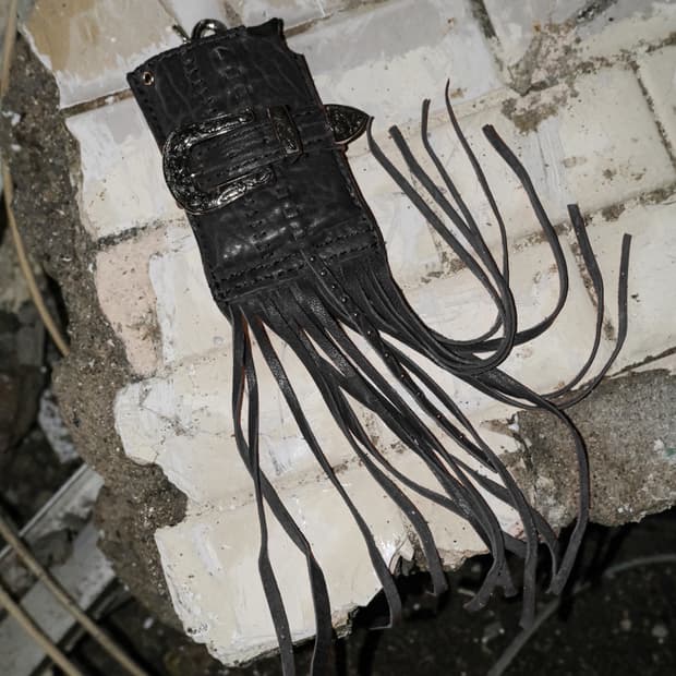 Leather snap card case